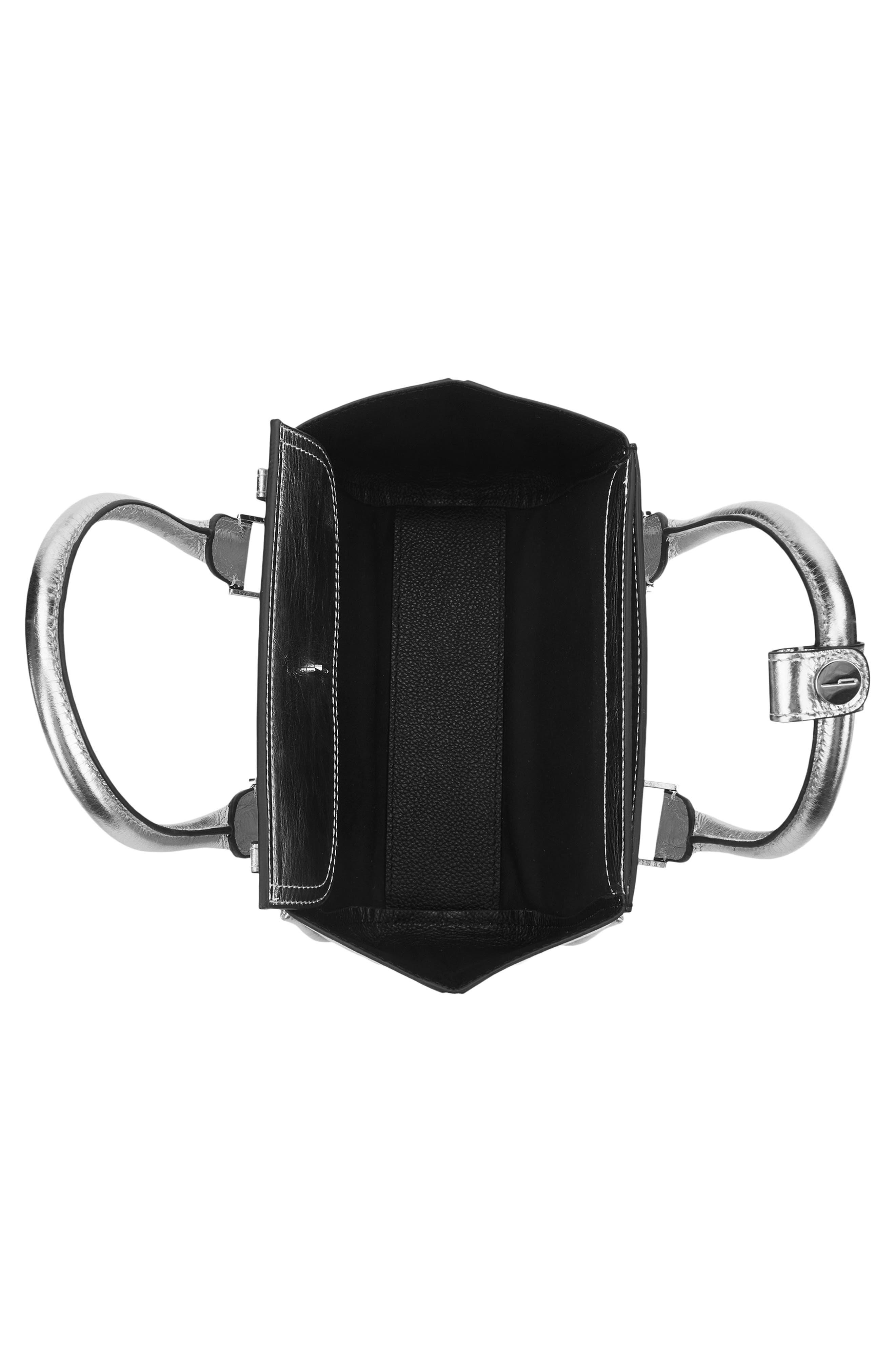 Mini Coco Leather Satchel, Alternate, color, SILVER