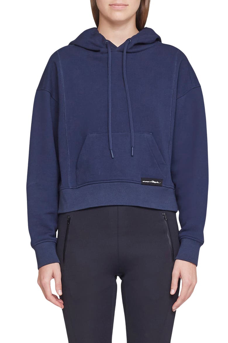 Don't Sweat It Crop Hoodie, Main, color, NAVY