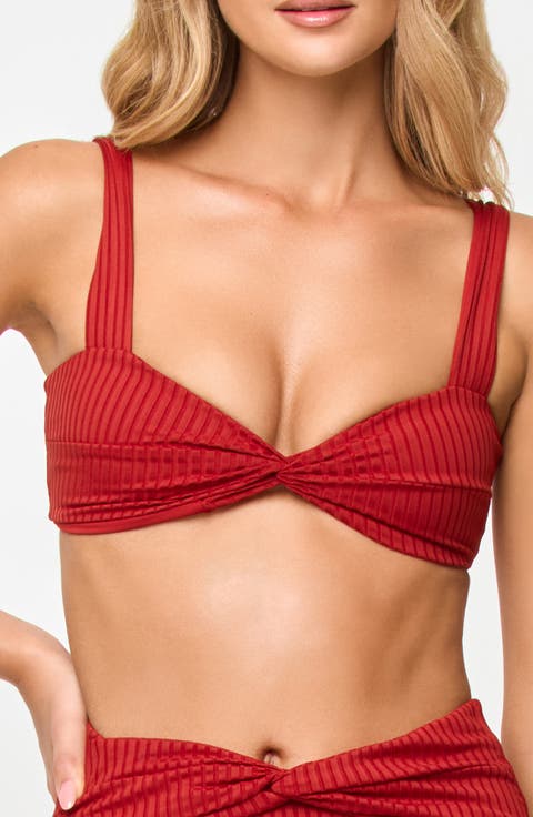 Lana Ribbed Twist Bikini Top
