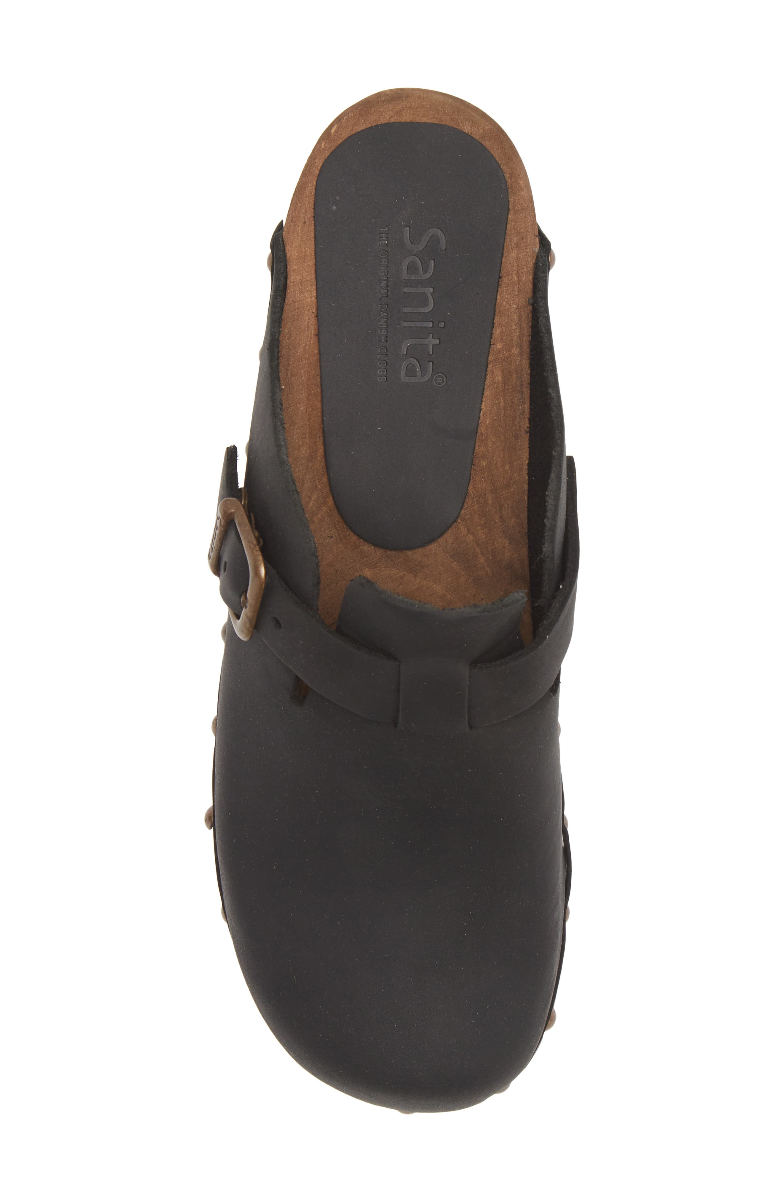 Sanita Kristel Stud Leather Clog, Alternate, color, Black