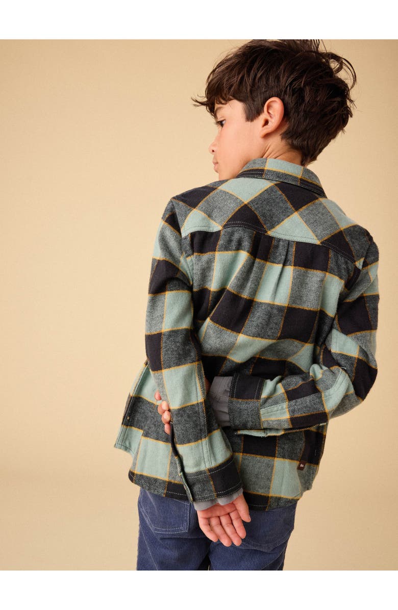 Tea Collection Flannel Button Up Shirt, Alternate, color, Forest Plaid