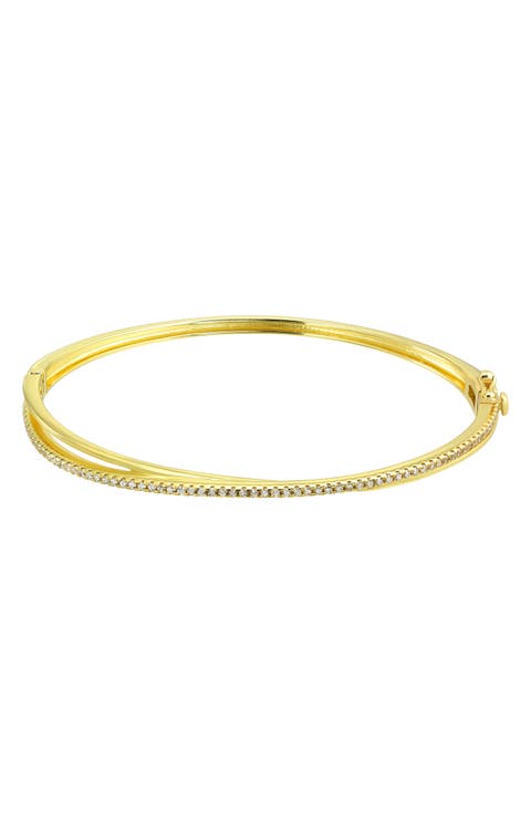 Cubic Zirconia Bypass Bangle Bracelet