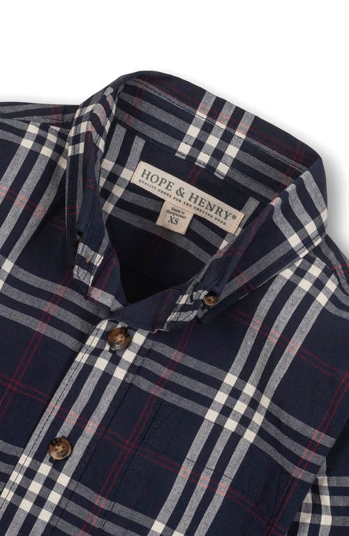 Hope & Henry Boys' Organic Stretch Poplin Shirt, Kids In Blue