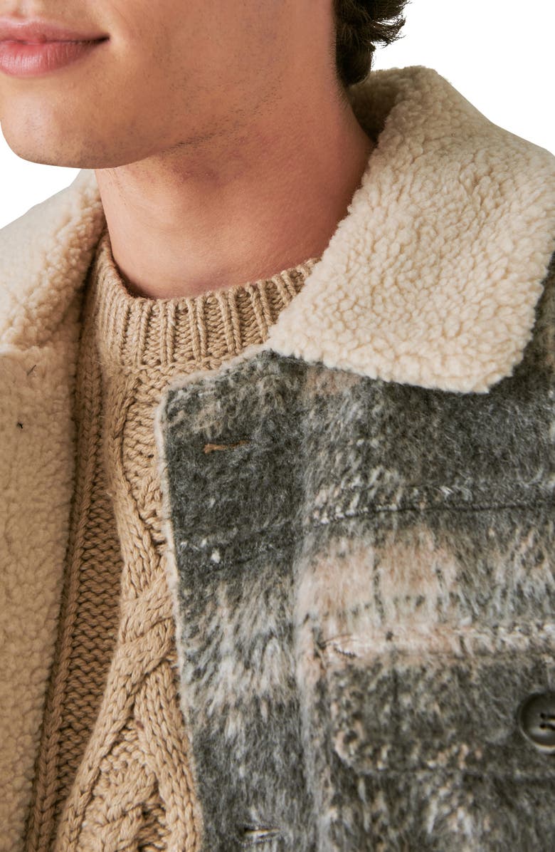 Lucky Brand Plaid Faux Shearling Lined Trucker Jacket, Alternate, color,