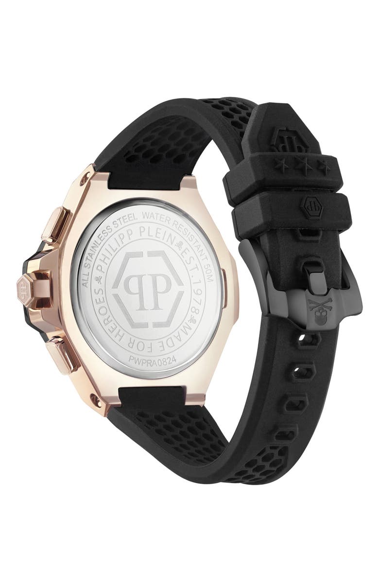 PHILIPP PLEIN Chronograph Royal Quartz Silicone Strap Watch, 46mm, Alternate, color, Two Tone