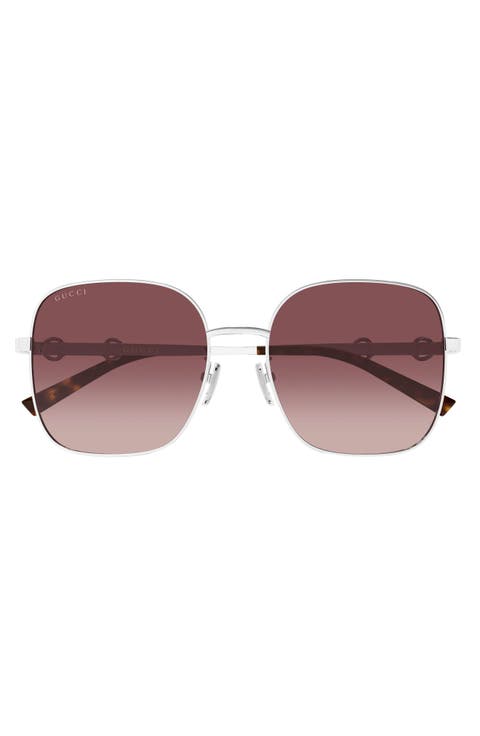 58mm Gradient Rectangular Sunglasses