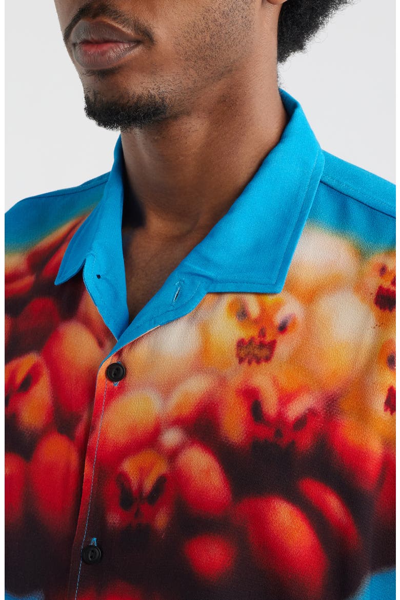 Explosion Graphic Button-Up Shirt, Alternate, color, BLUE MULTI
