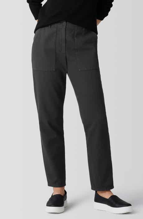 Eileen Fisher Easy Tapered Organic Cotton Pants