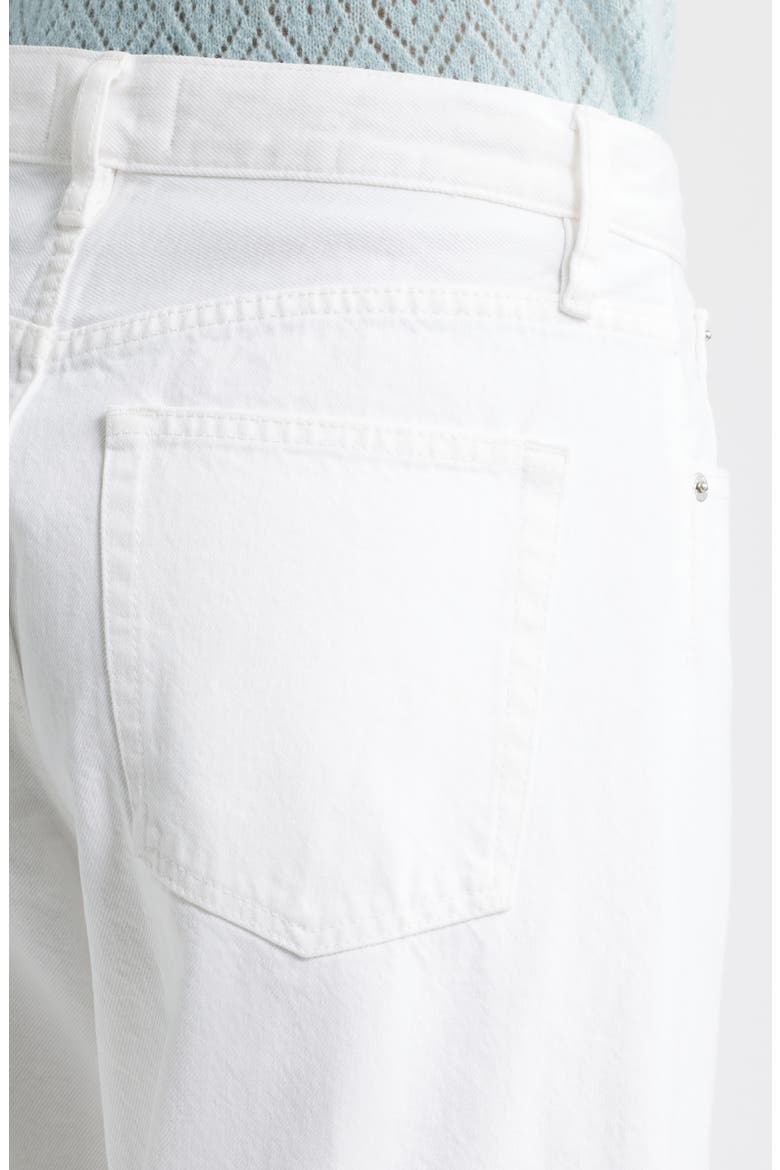 The Bubble Frayed High Waist Crop Barrel Jeans, Alternate, color, WHITE NEW FRAY