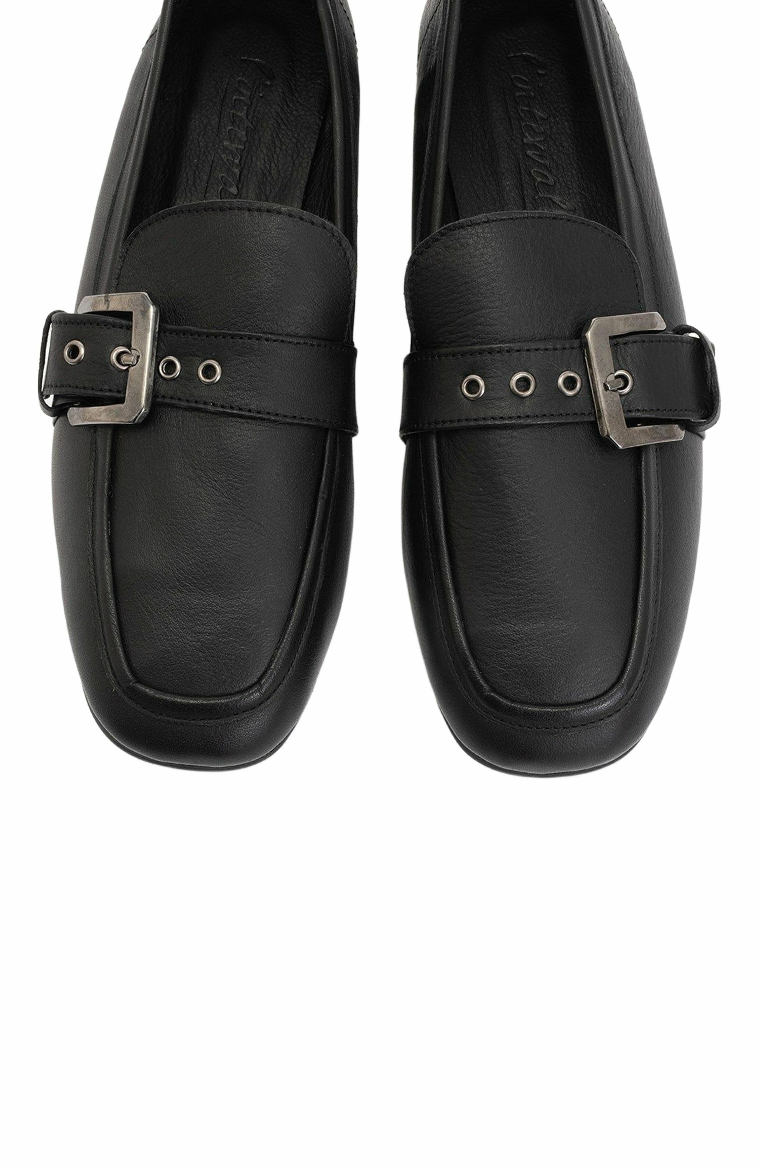 Forever & Always Shoes Jade Leather Flat Loafers, Alternate, color, Black Leather