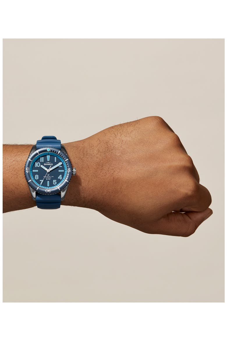 Duck Rubber Strap Watch, 42mm, Alternate, color, BLUE