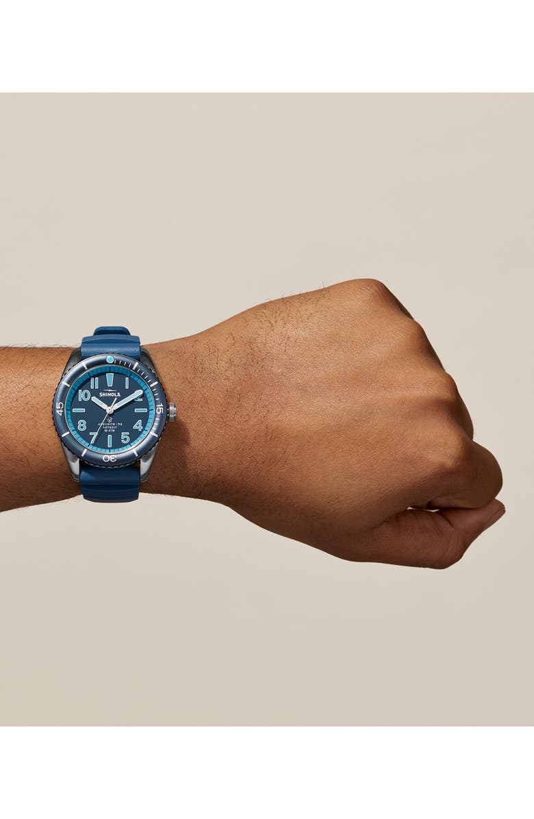 Shinola Duck Rubber Strap Watch, 42mm, Alternate, color,