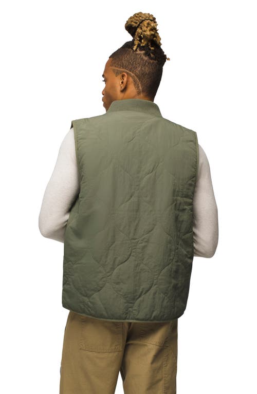 Prana Encinitas Reversible Quilted Vest In Rye Green