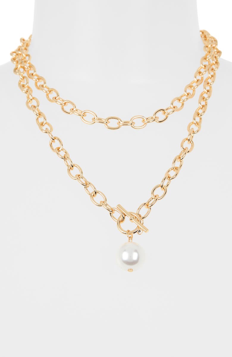 NORDSTROM RACK Faux Pearl Wrap Necklace, Alternate, color,