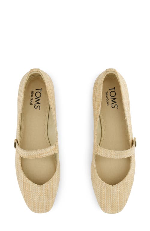 Toms Bianca Mary Jane Flat In Almond Raffia