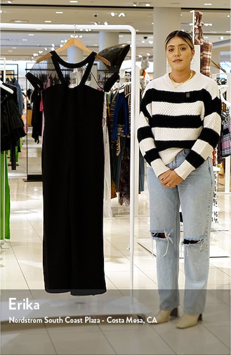 Illusion Yoke Wide Leg Jumpsuit, sales video thumbnail