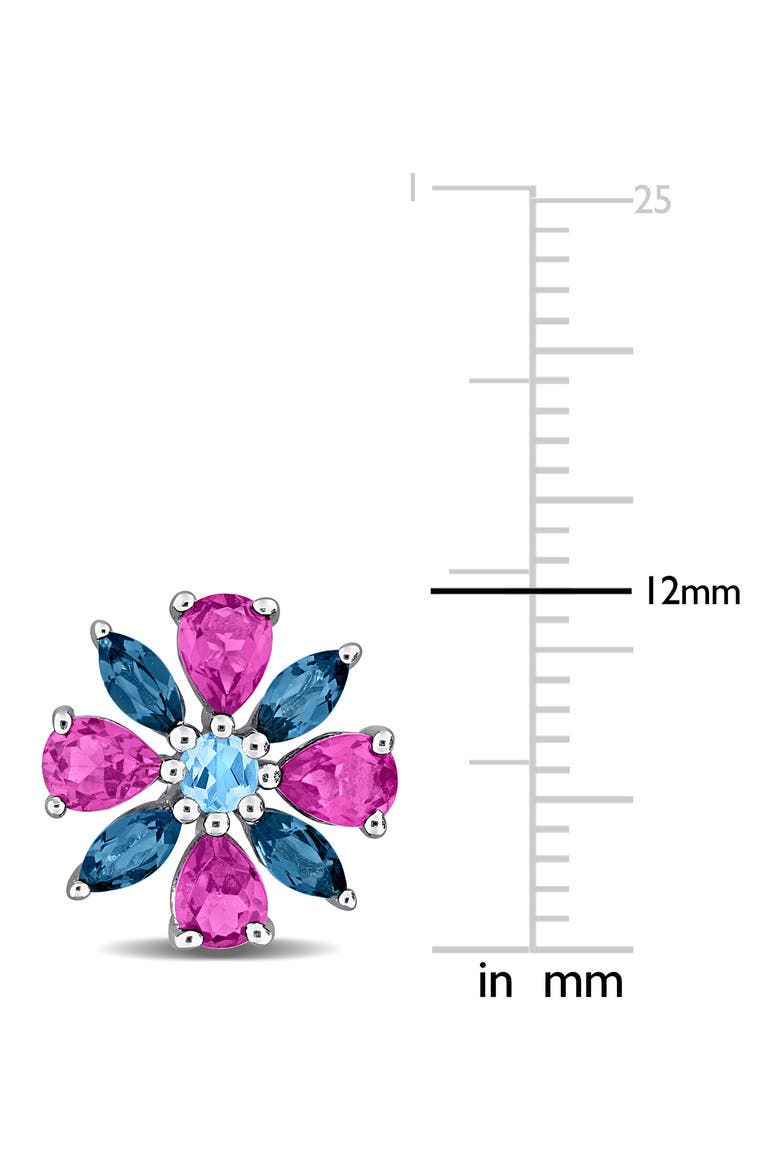 Rhodolite Garnet & Topaz Flower Stud Earrings, Alternate, color, PURPLE