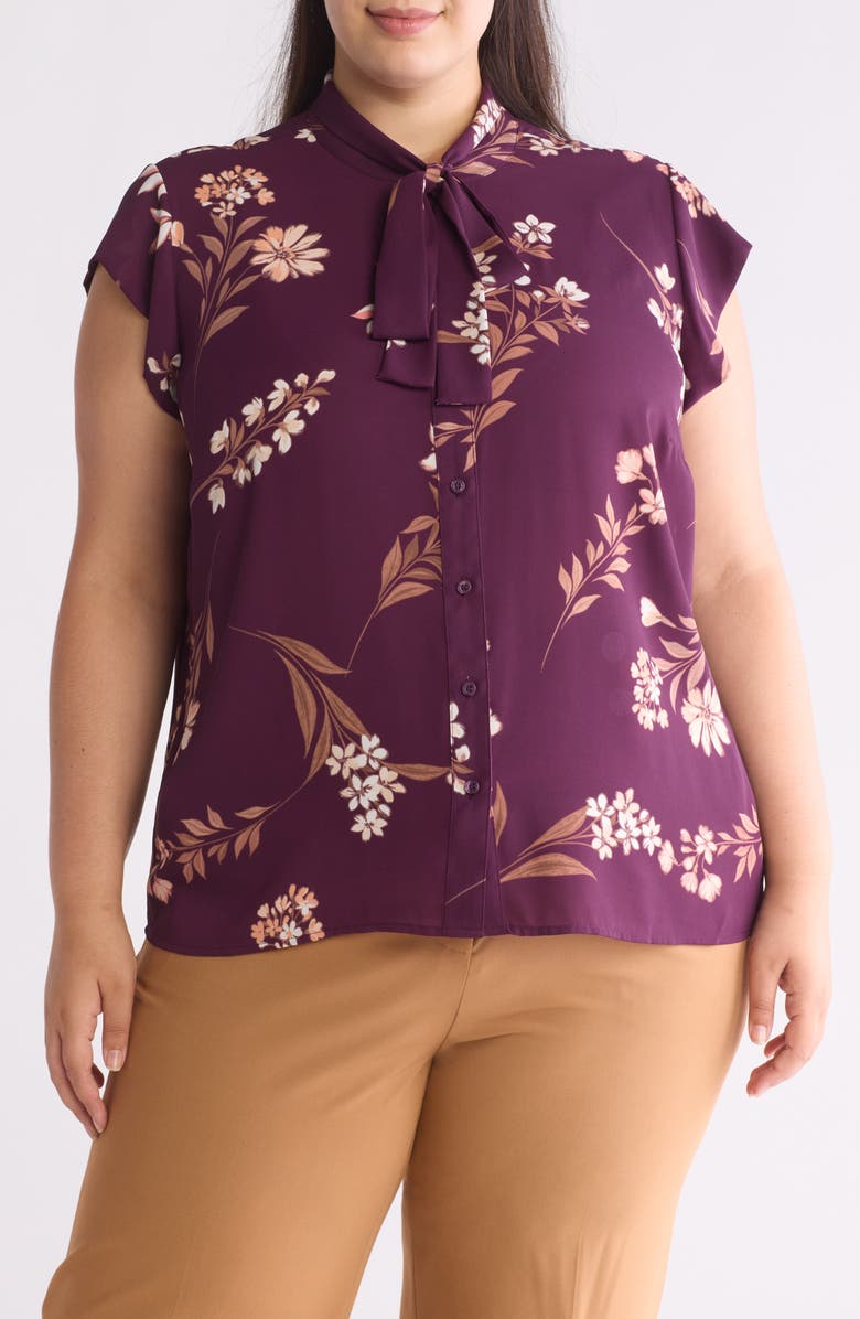 Calvin Klein Floral Button-Up Shirt, Main, color, 
