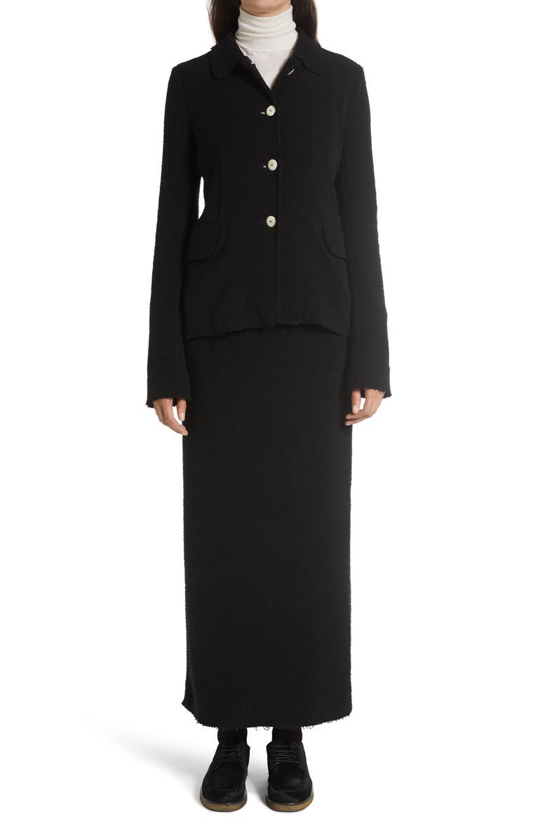 Annica Bouclé Jersey Jacket, Alternate, color, BLACK