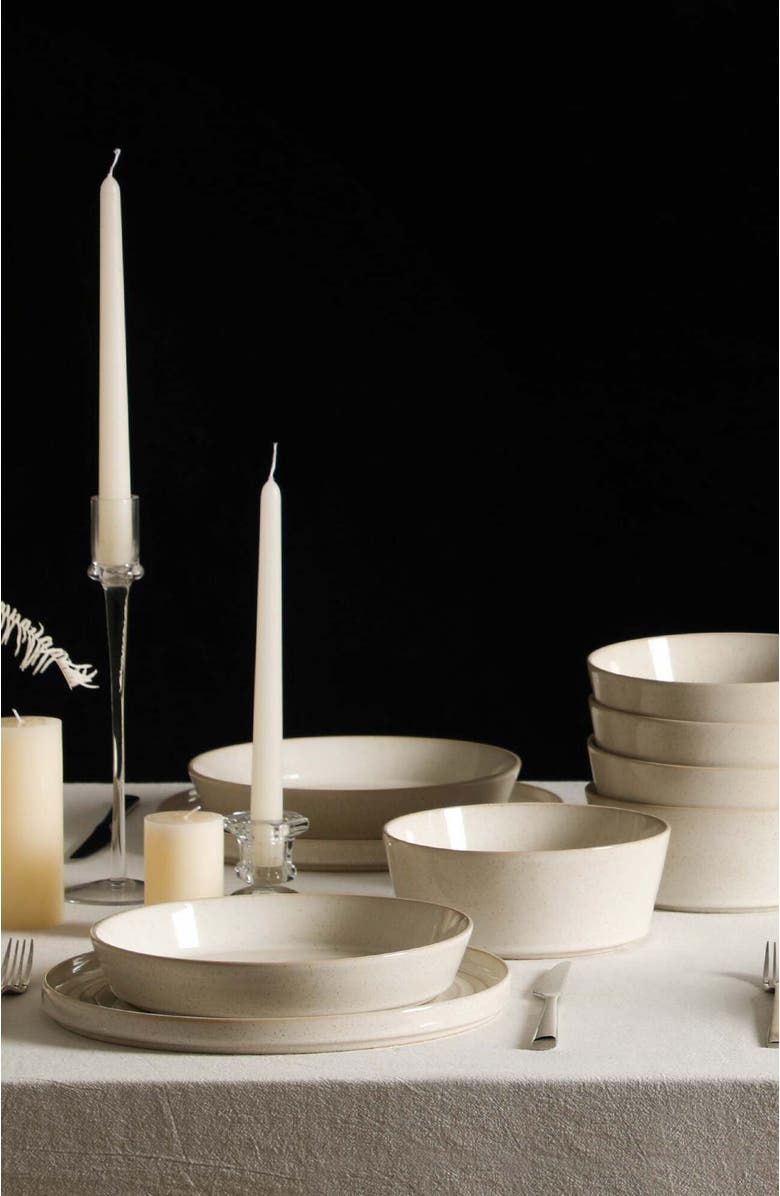 Stone Lain Claire Stoneware 12-Piece Dinnerware Set, Alternate, color, White