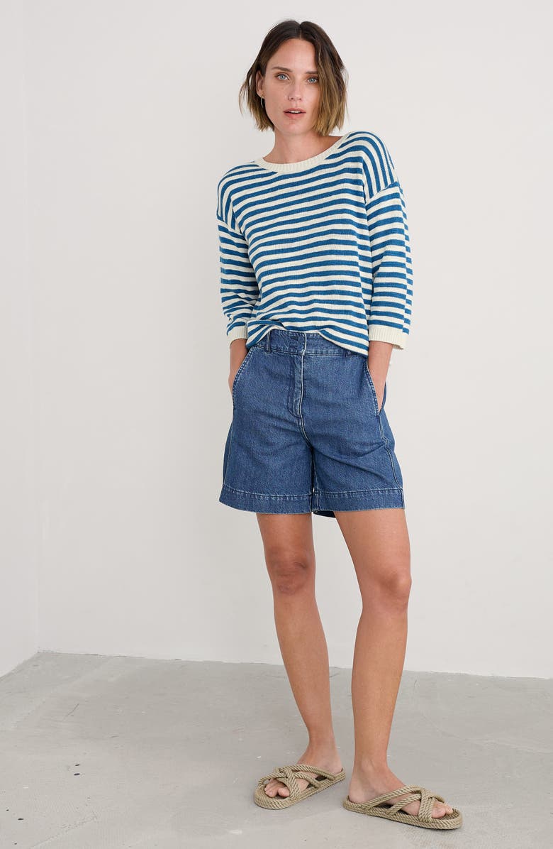 Seasalt Cornwall Knavock Stripe Cotton & Linen Sweater, Alternate, color,
