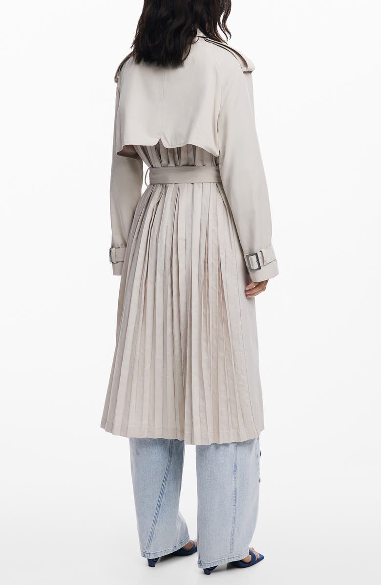 Desigual Belted Trench Coat, Alternate, color, Beige