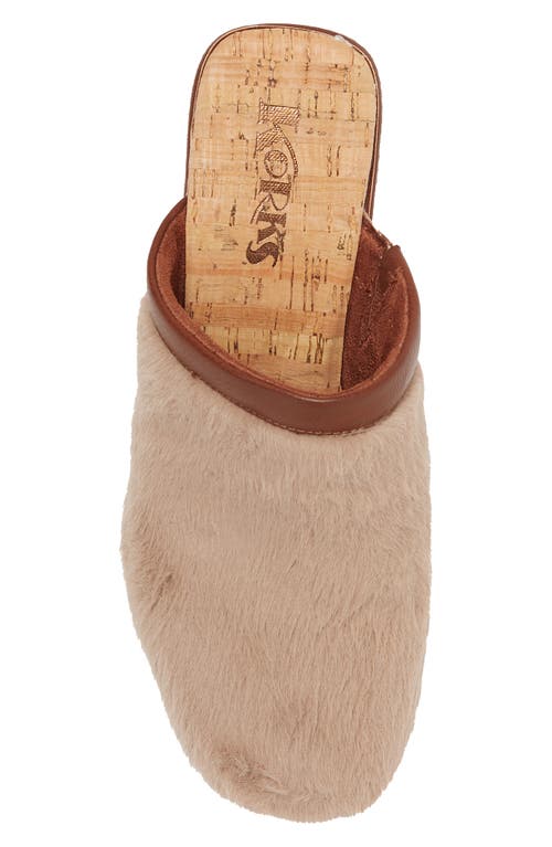 Korks Lori Faux Fur Slip-on Clog In Brown