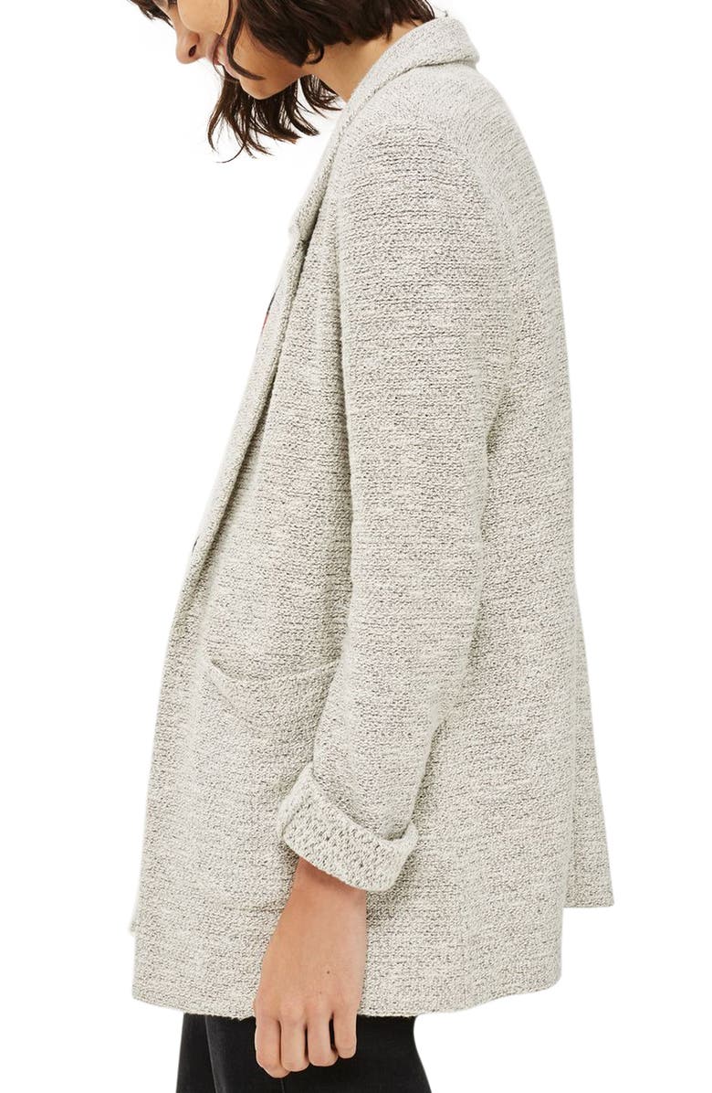 Topshop Textured Jersey Blazer, Alternate, color,