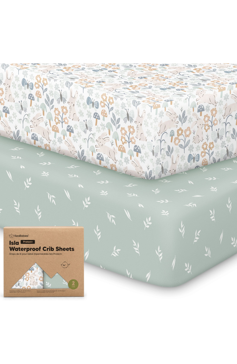 2-Pack Isla [Protect+] Waterproof Crib Sheets