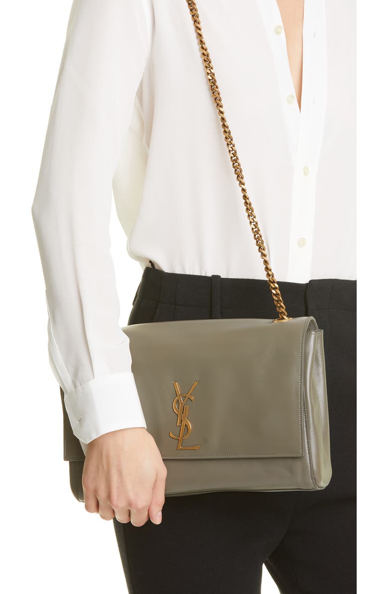 Saint Laurent Kate Supple Reversible Leather Shoulder Bag, Alternate, color,