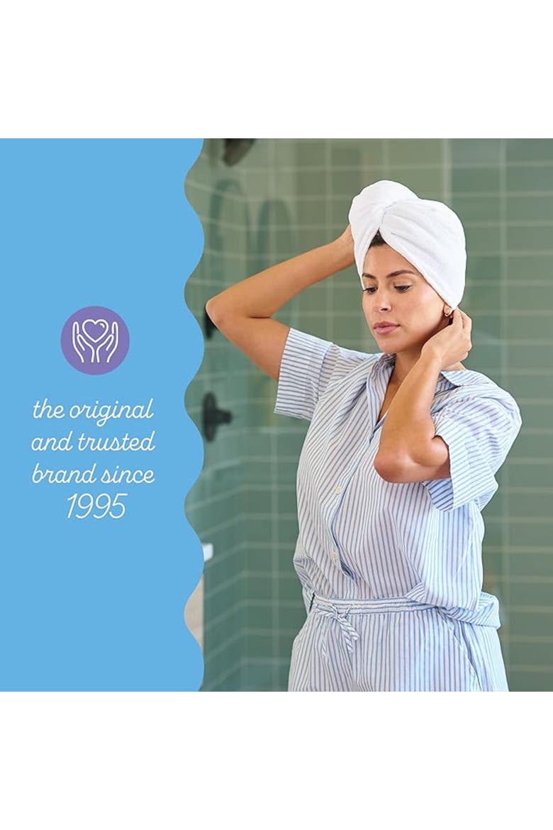 2 Pack Extra Long Microfiber Hair Towel for Long, Thick Hair, Alternate, color, White