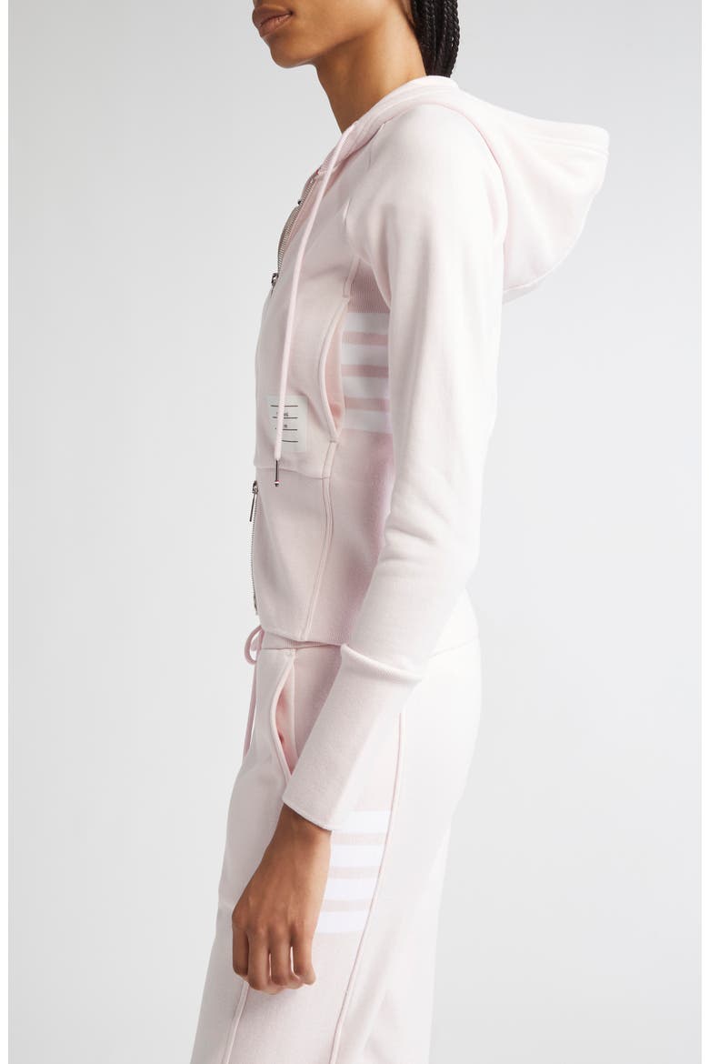 4-Bar Colorblock French Terry Zip Hoodie, Alternate, color, LIGHT PINK