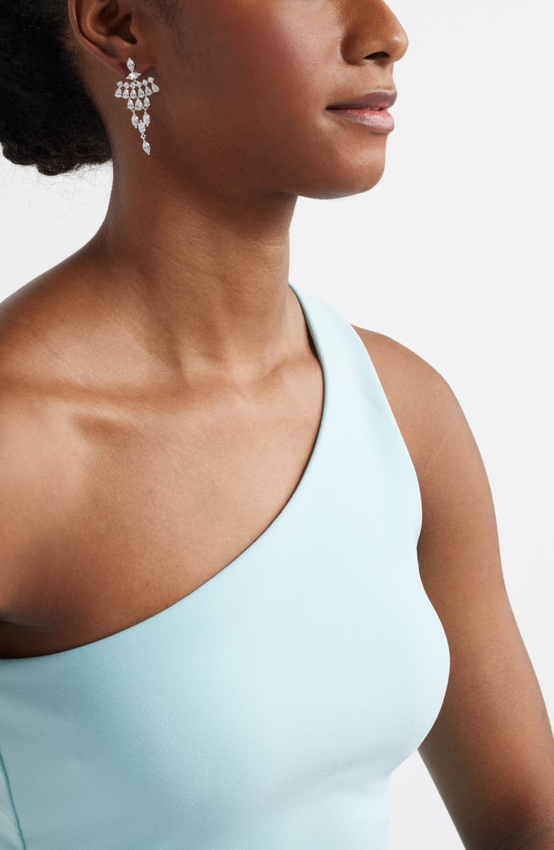 Nordstrom Kite Cubic Zirconia Chandelier Drop Earrings, Alternate, color, Clear- Silver