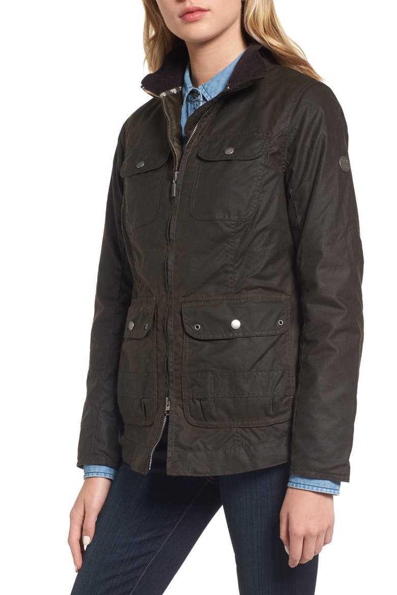 Filey Water Resistant Waxed Canvas Jacket, Alternate, color, OLIVE