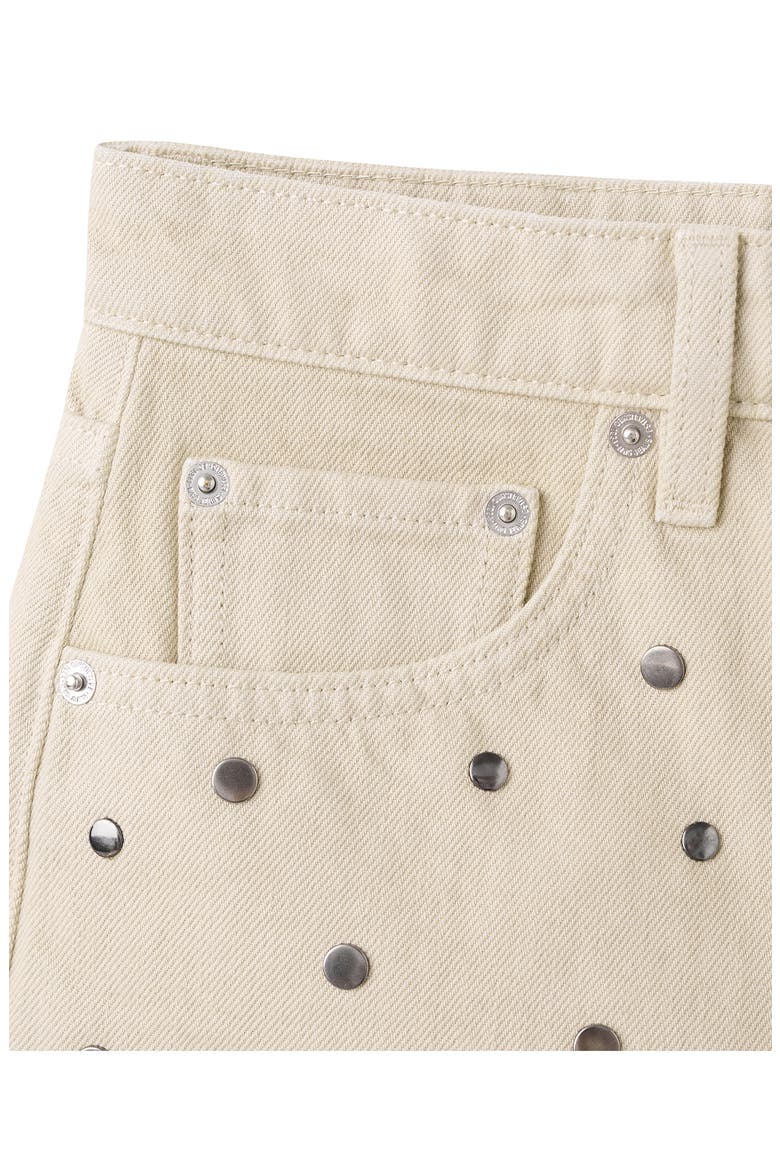 Stud Denim Shorts, Alternate, color, SAND
