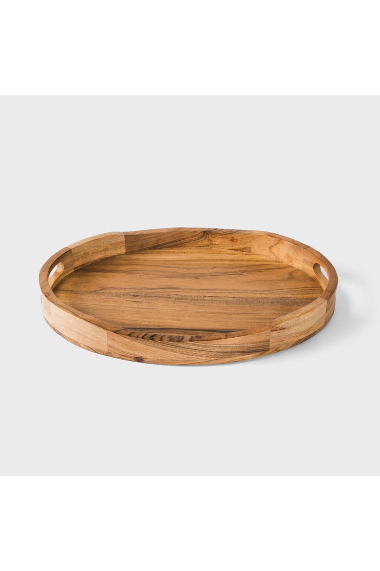 Acacia Wood Oval Serving Tray, Main, color, Natural Acacia Wood