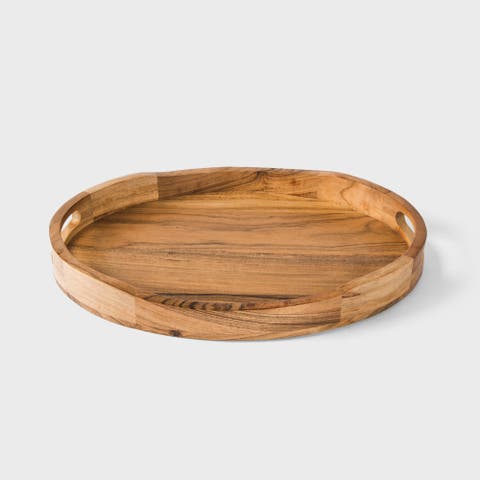 Acacia Wood Oval Serving Tray