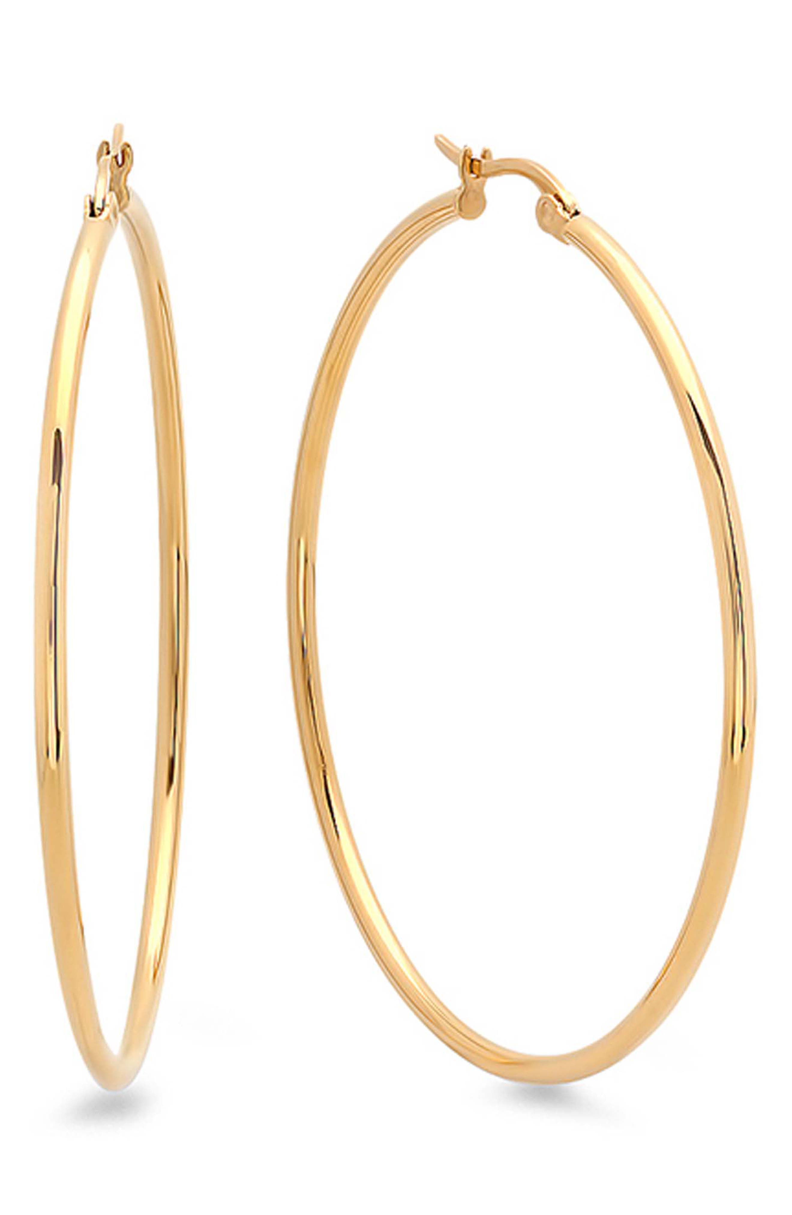 18K Gold Plate Hoop Earrings