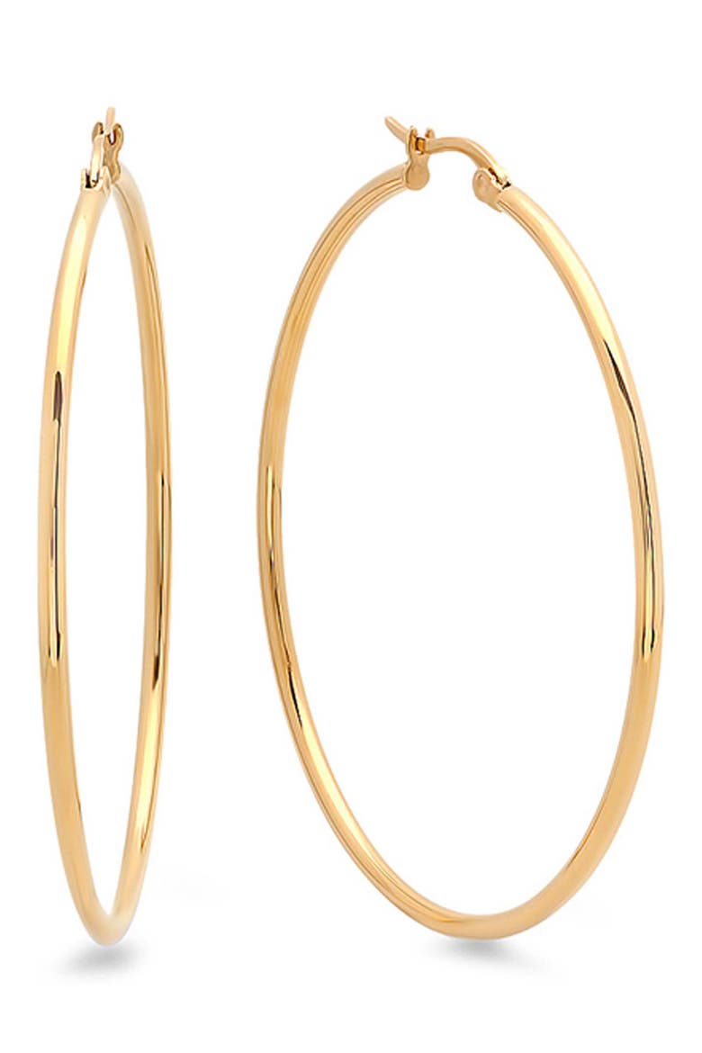 18K Gold Plate Hoop Earrings, Main, color, GOLD