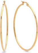 STEELTIME 18K Gold Plate Hoop Earrings