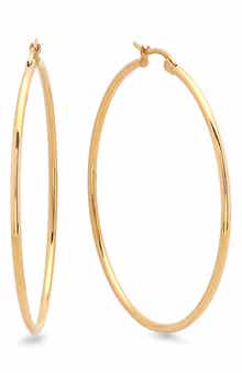 18K Gold Plate Hoop Earrings