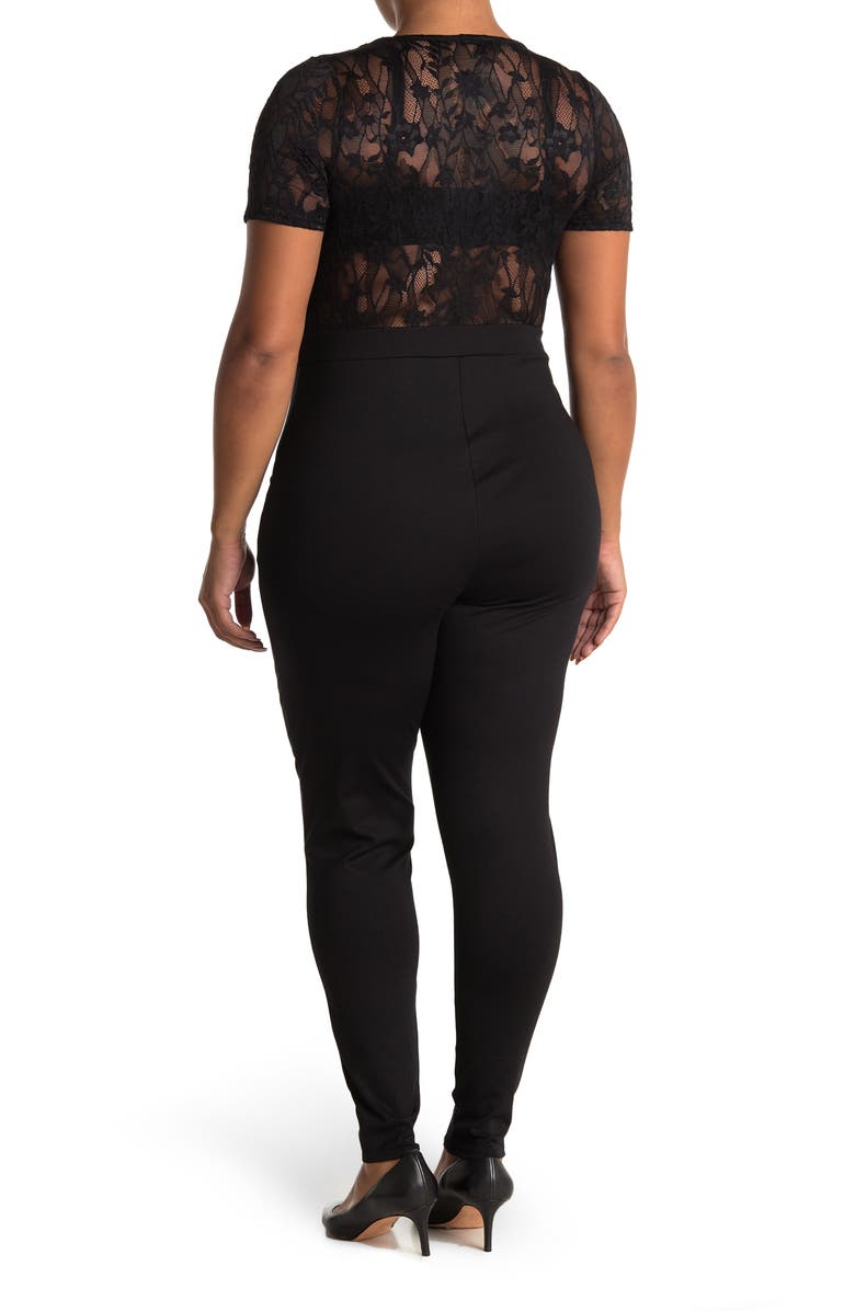 Curvy Sense Lace Top Jumpsuit, Alternate, color, 