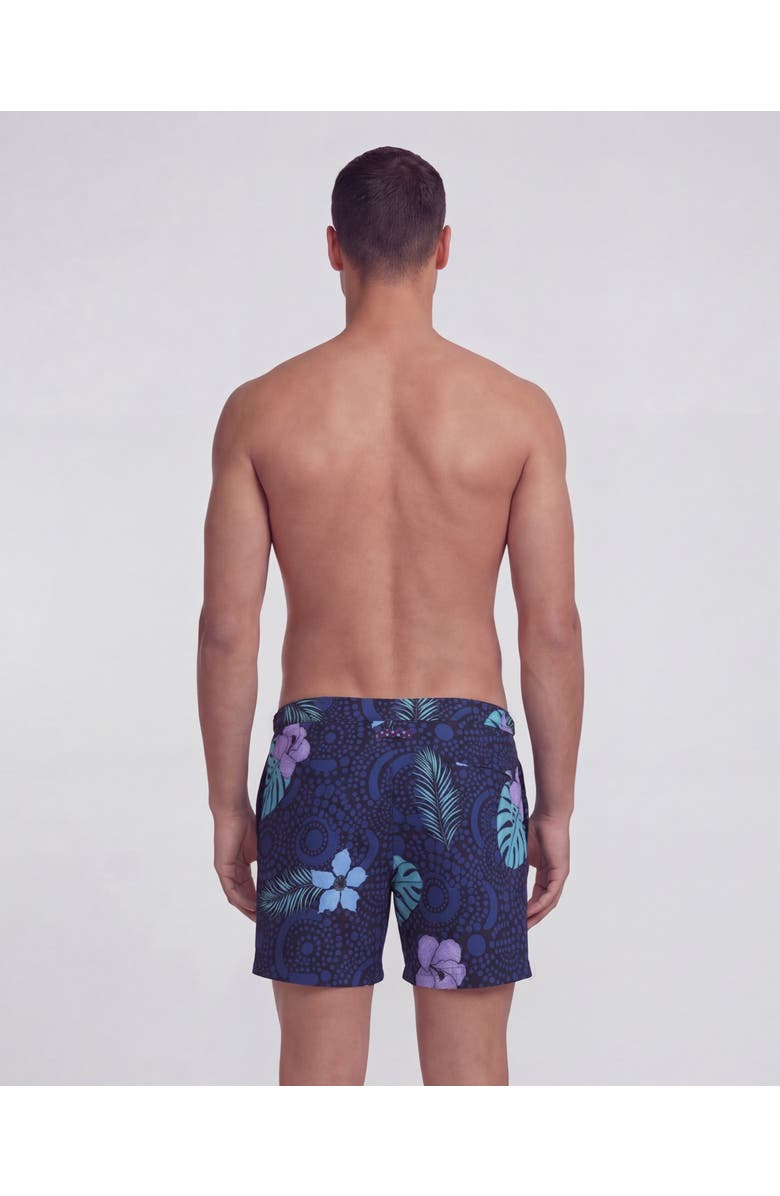 Lords of Harlech Tropical Fantasy Mens Tailored Swim Short, Alternate, color, Tropical Fantasy Navy