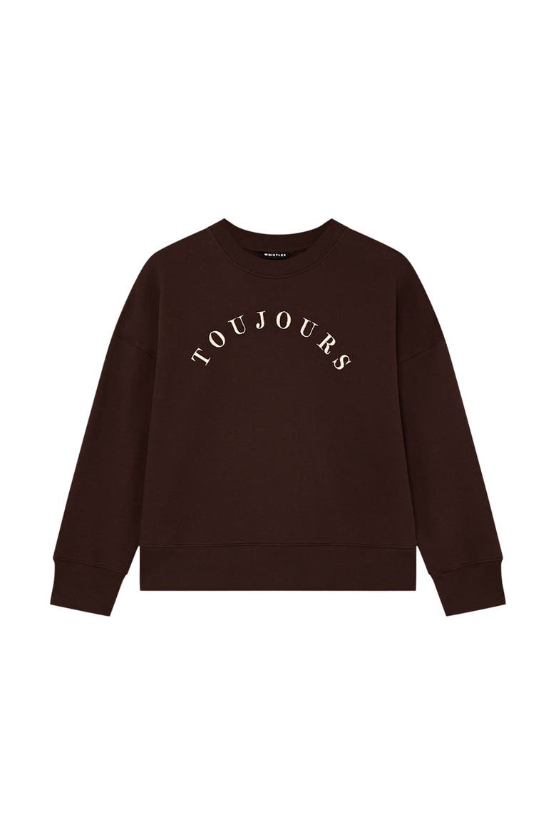 Relaxed Logo Crew Sweatshirt, Alternate, color, Chocolate