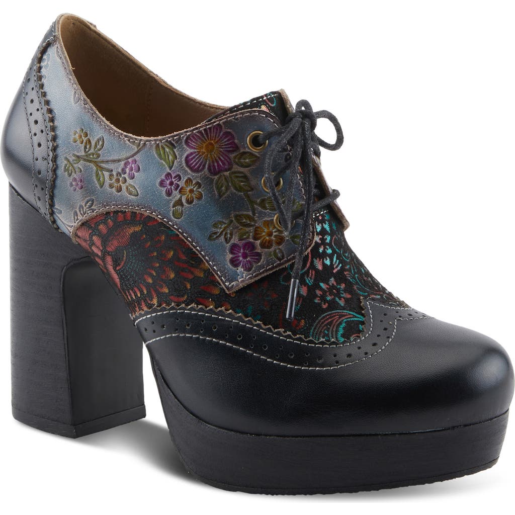 L'artiste By Spring Step Tothemax Wingtip Platform Derby In Black