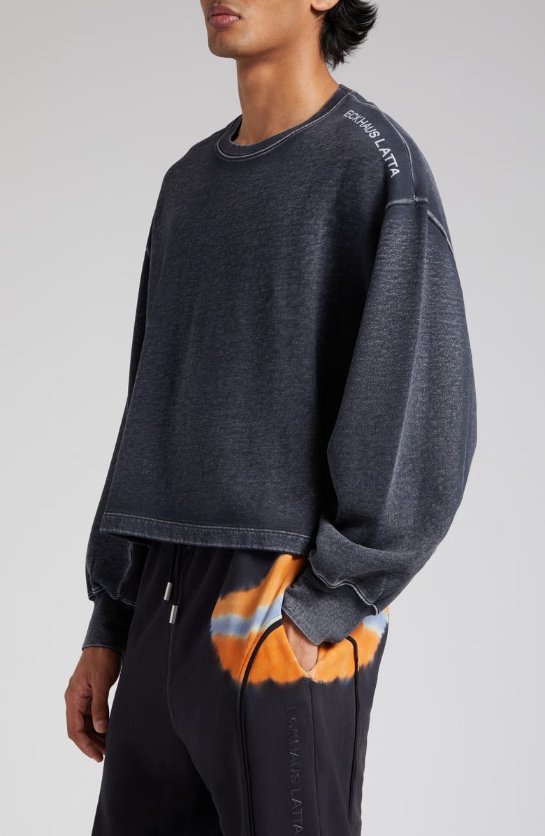 Eckhaus Latta Boxy Crop Sweatshirt, Alternate, color,