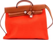 Pre-Owned Hermes Herbag Zip Leather and Toile 39