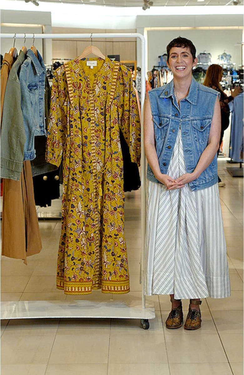 Dinah Floral Long Sleeve Organic Cotton Voile Dress, sales video thumbnail