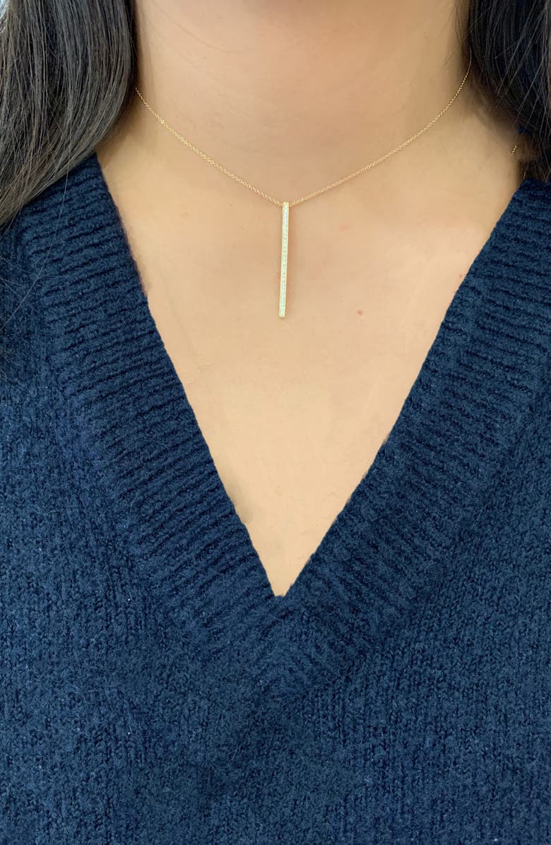 Sethi Couture Alice Diamond Linear Bar Pendant Necklace, Alternate, color, Yellow Gold
