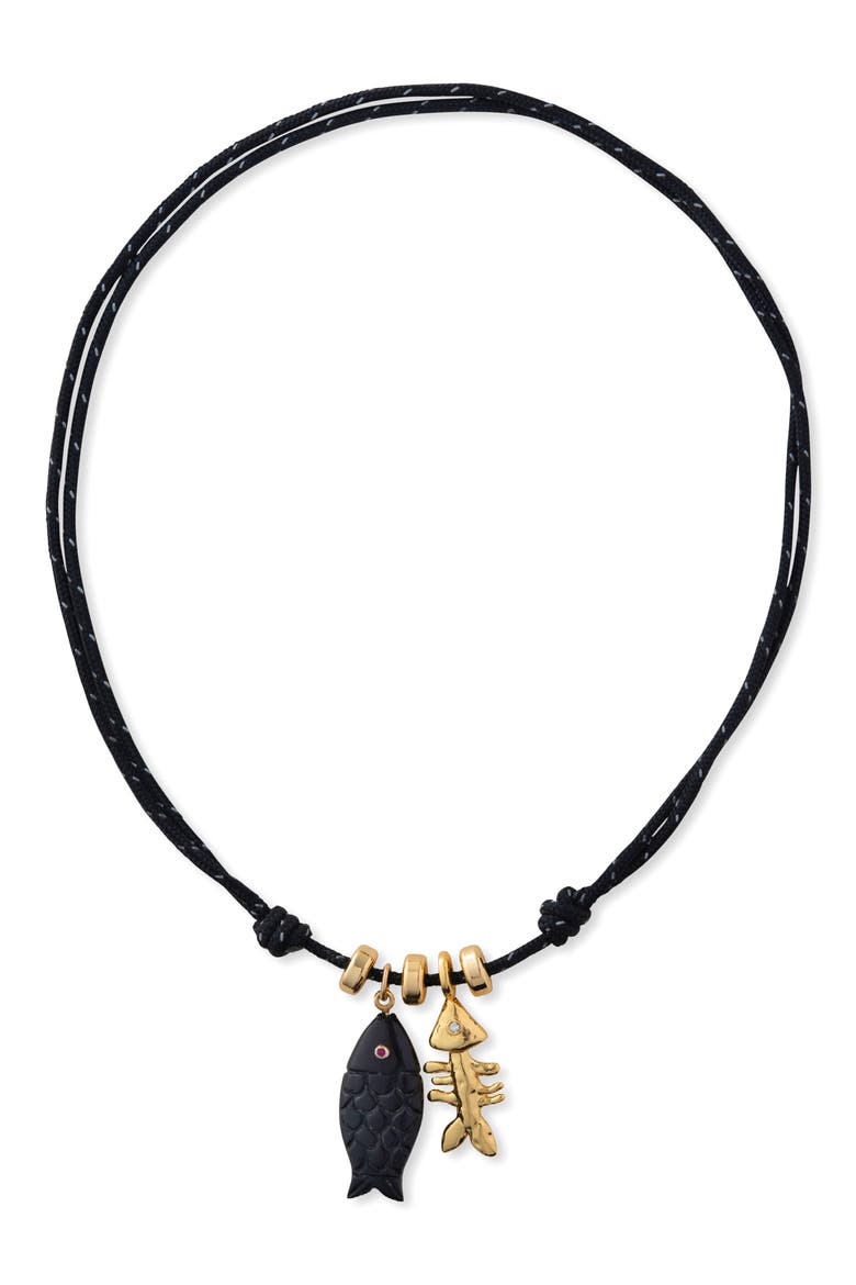 Peixe Pendant Necklace, Main, color, BLACK